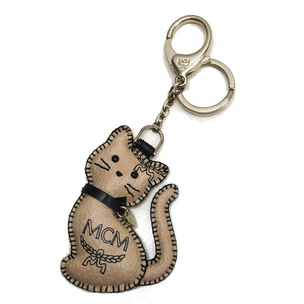 MCM Visetos Cat Motif Bag Charm Keychain